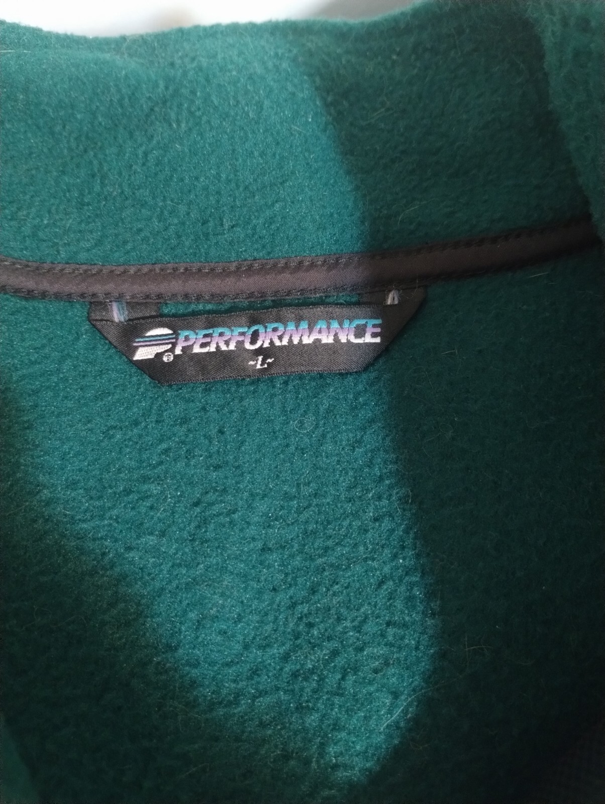 VTG Performance Bicycle Fleece Size L Cycling Pullover 1/4 Zip Pocket 90s Green