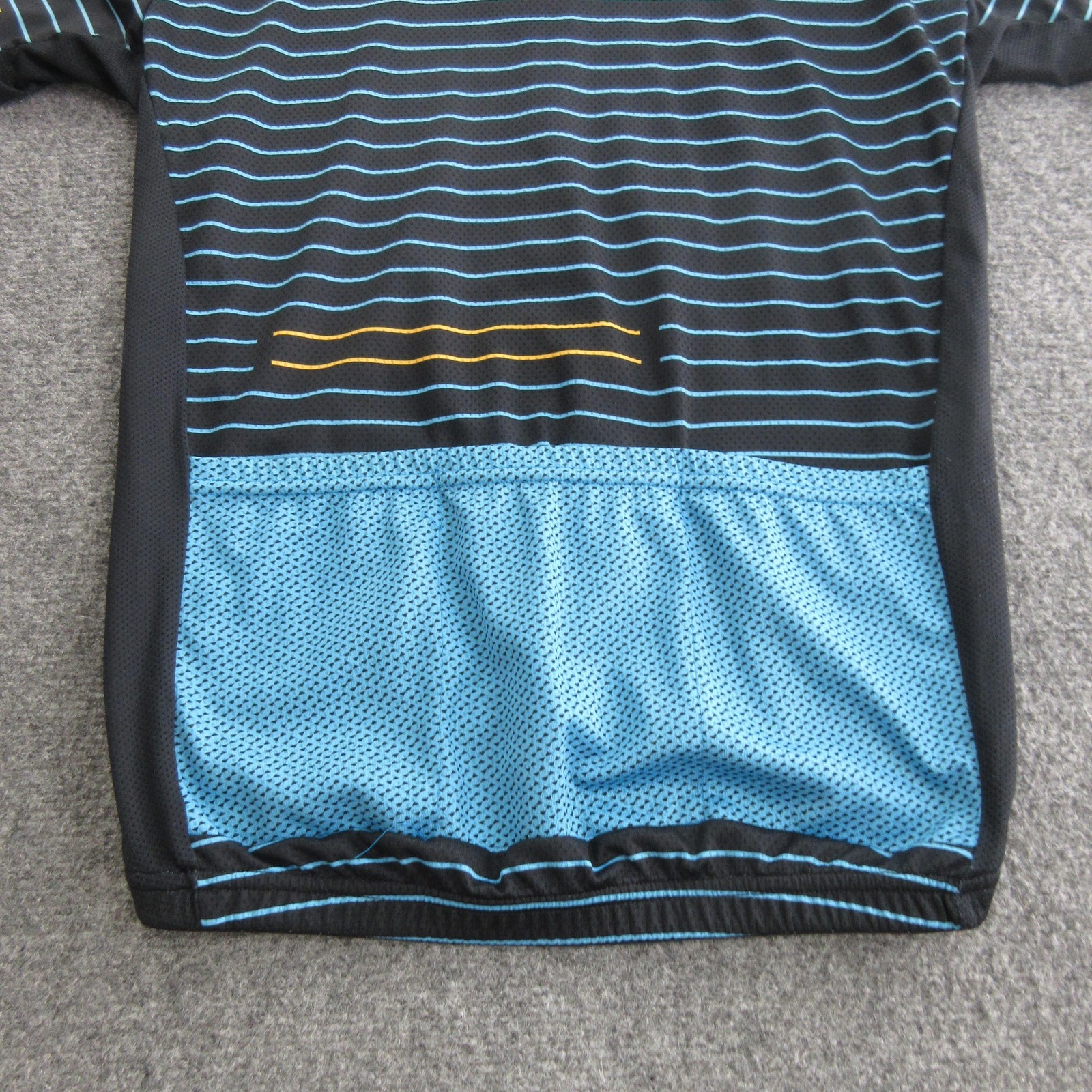 Ornot Cycling Jersey Mens Medium Black Blue Full Zip Short Sleeve Made USA Bike