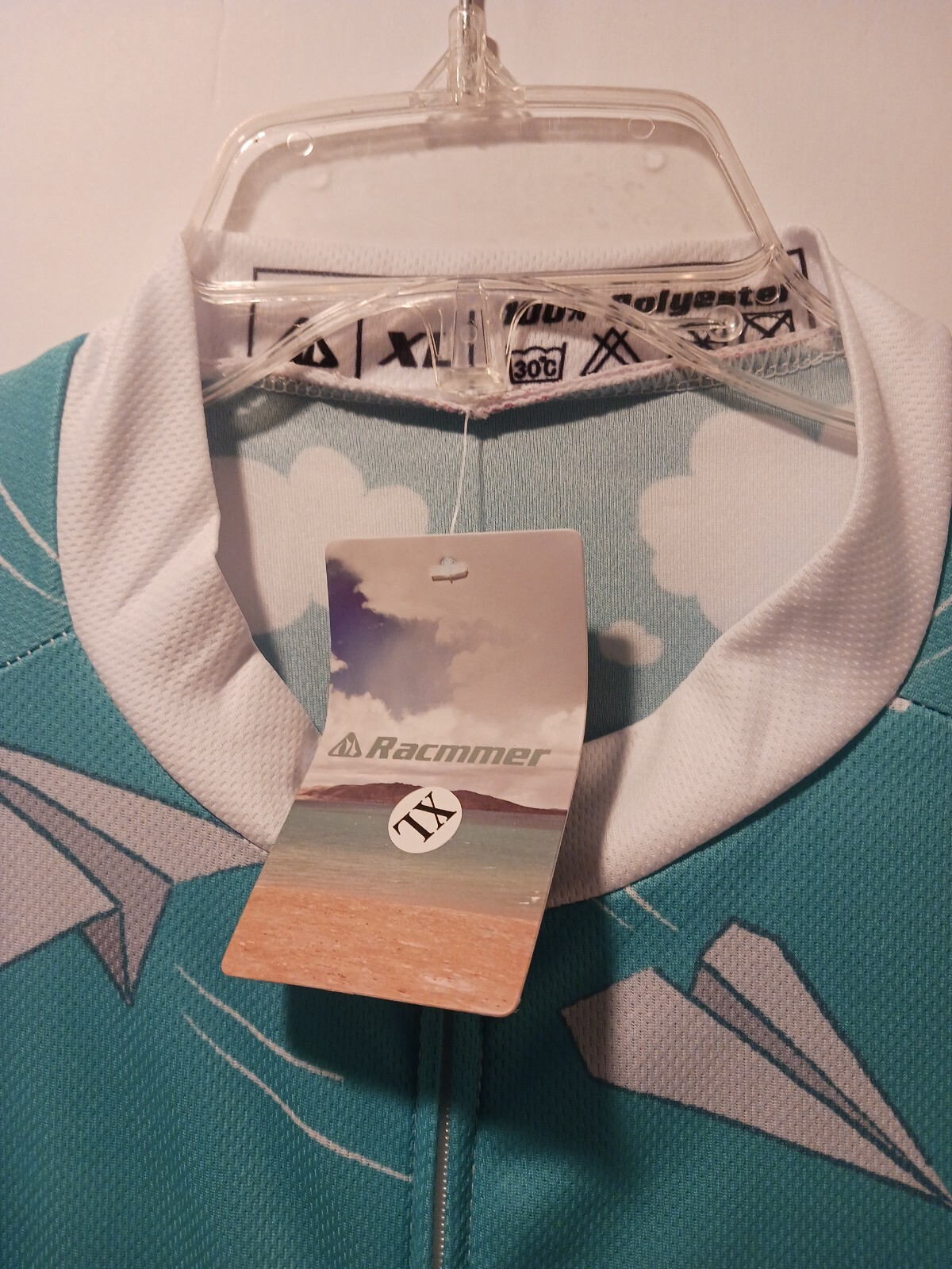 Racmmer XL Bicycle Shirt Full Zip, 3 Pockets On Back, Silicone Elastic Waistband