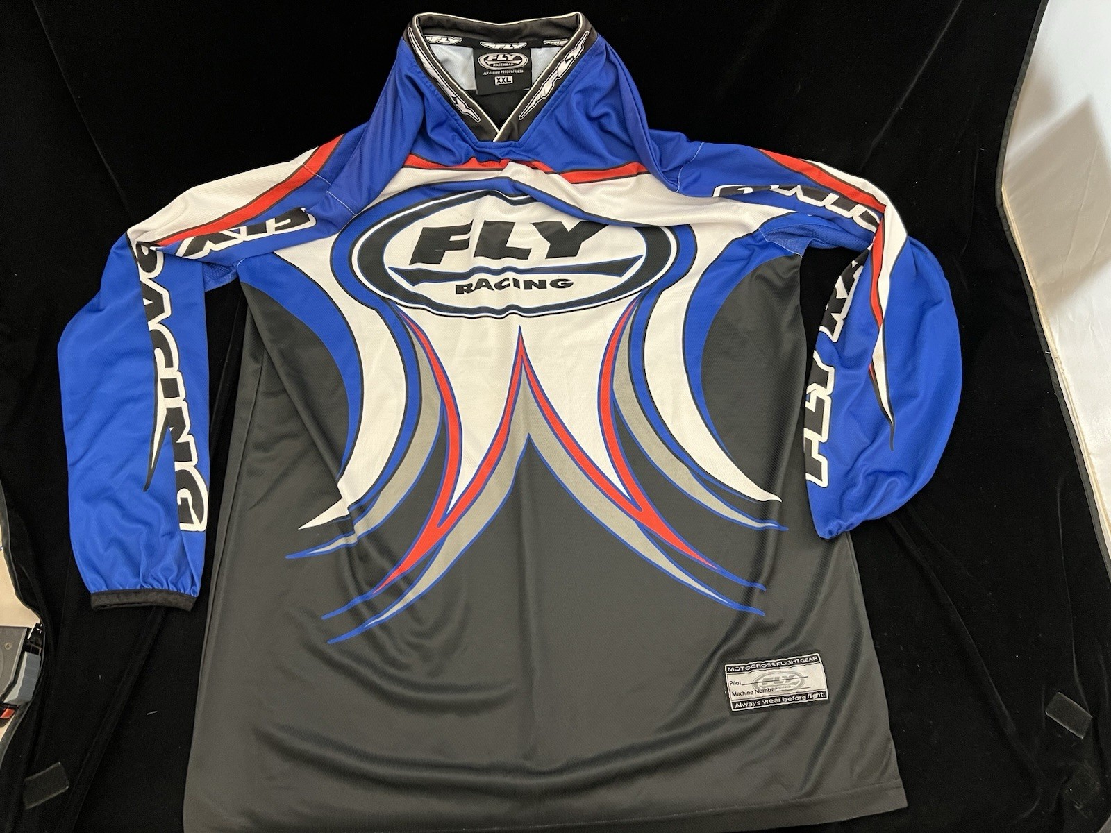 Fly Racing Jersey Men’s Size XXL Blue/White/Red Long Sleeve Motocross Jersey