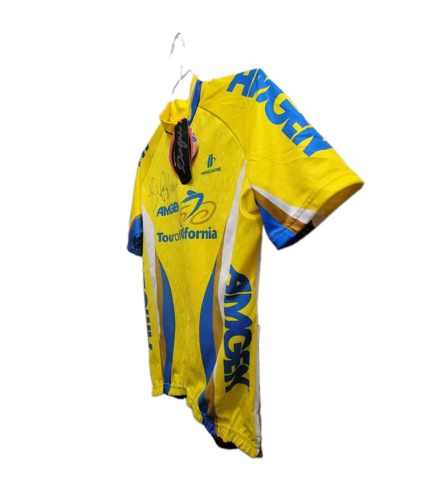 2 Tour of California Yellow Bicycle Jerseys Size S Signed NWT One Used Size M