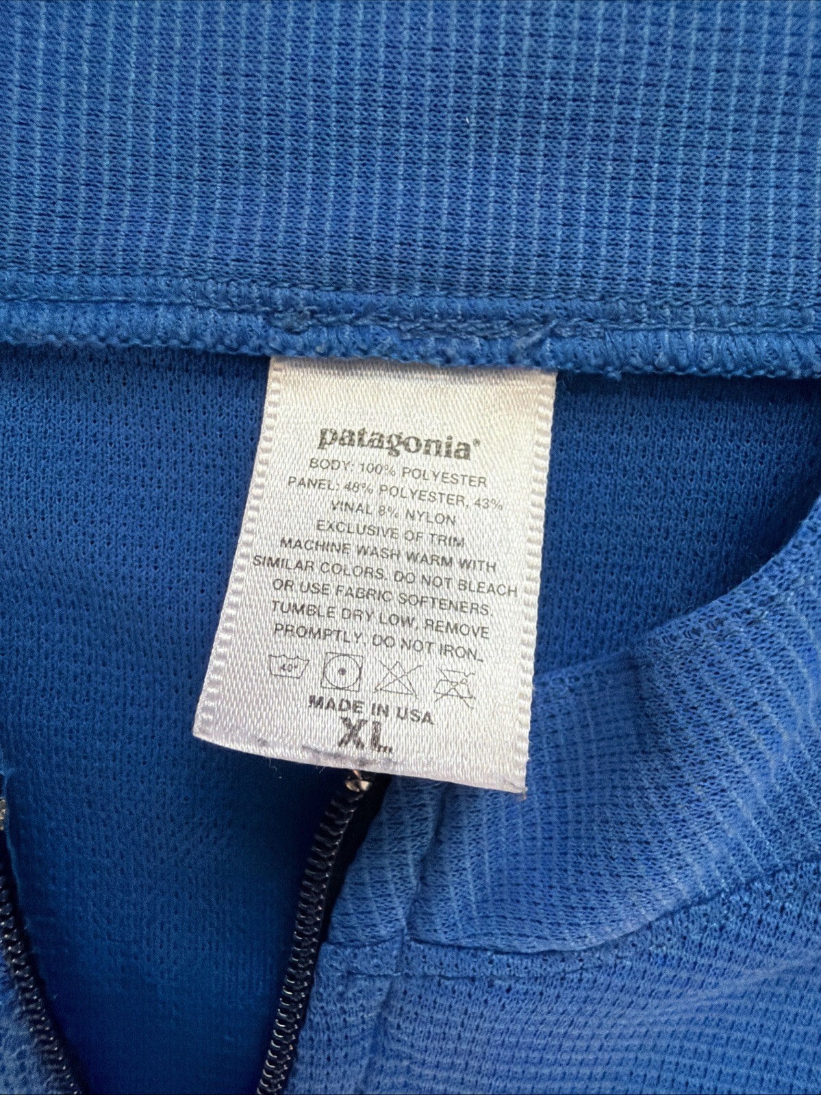 VINTAGE Patagonia Cycling Jersey Adult Extra Large Blue 1/2 Zip Polyester Y2K