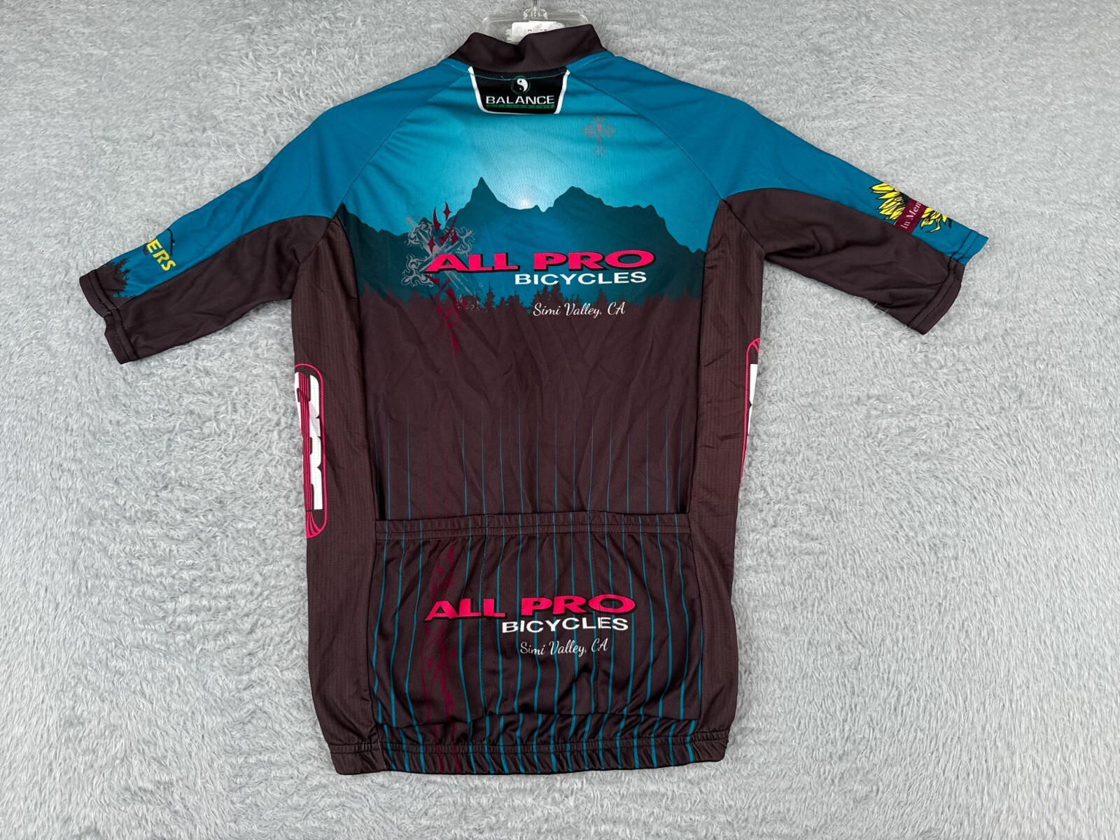 Balance Cyclewear Cycling Jersey Adult 2XS XXS Blue Brown All Pro Simi Valley