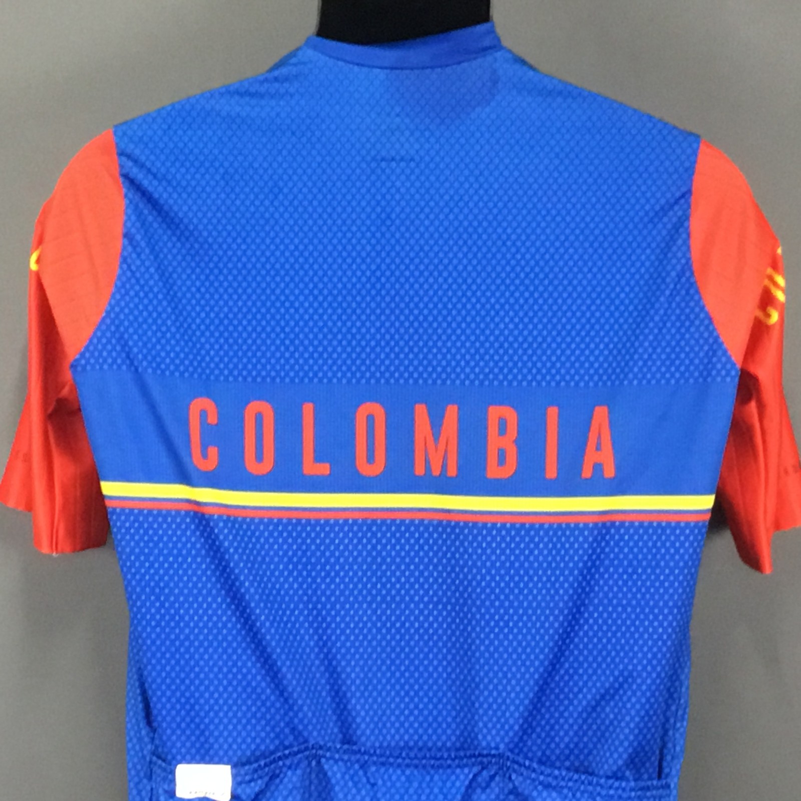 Suarez Colombia Cycling Jersey 2XL Racefit Performance Blue Red Mens Bike Shirt