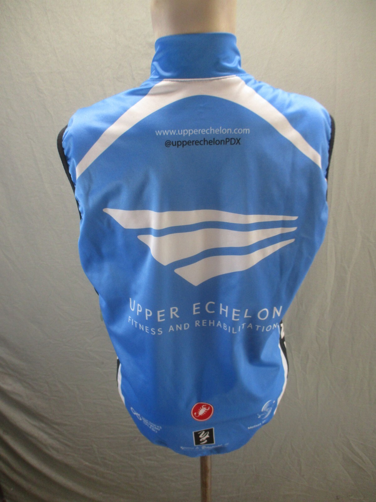 CASTELLI Size L Womens Blue Full Zip High Neck Sleeveless Cycling Jersey 486