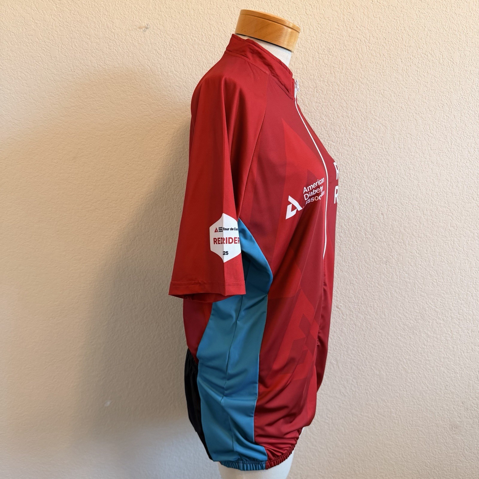 Eversole Run American Diabetes 2025 Red Cycling Jersey Full Zip Mens 2X