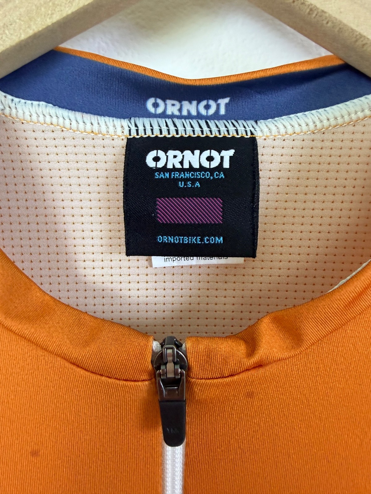Ornot Axiom Women’s Long Sleeve Cycling Jersey Orange USA Made Size L