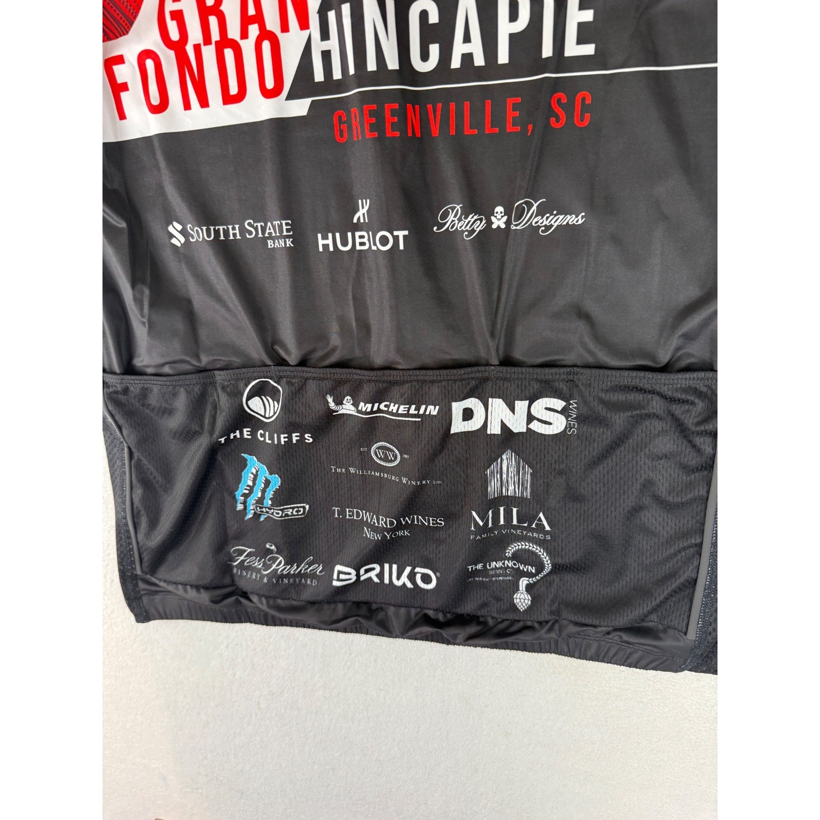Hincapie Cycling Jersey Mens 2XL Red Black Gran Fondo Greenville Short Sleeve
