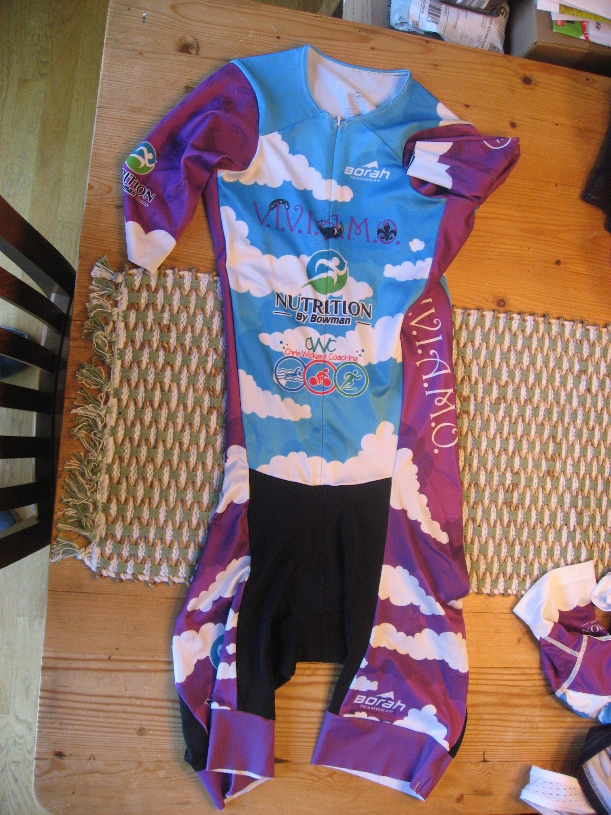 Borah Women’s Full Zip Short Sleeve Cycling Suit w/Back Pockets Size: Medium