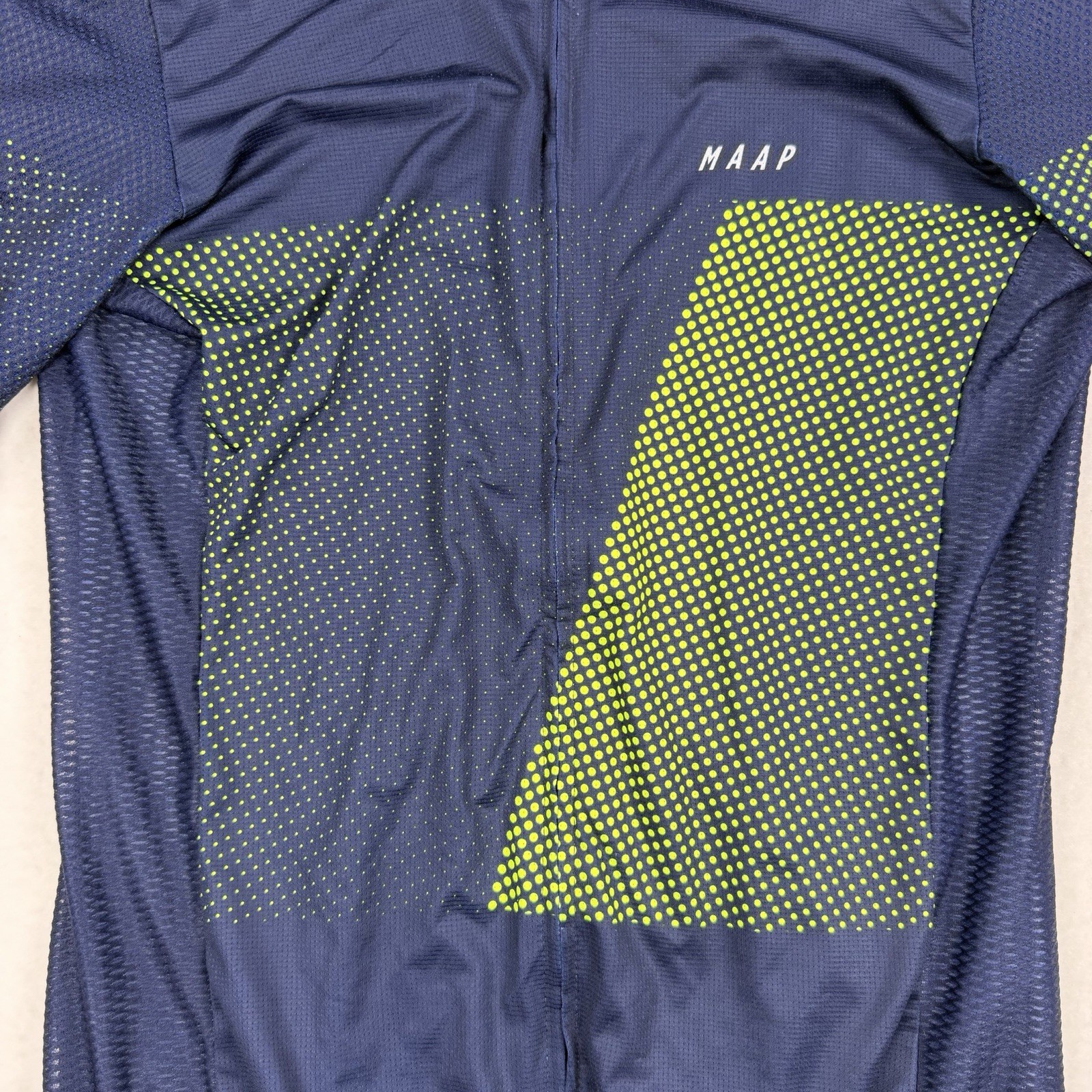 Womens Maap Pro Fit Cycling Jersey Full Zip Navy Blue Green Sz Large Outdoor