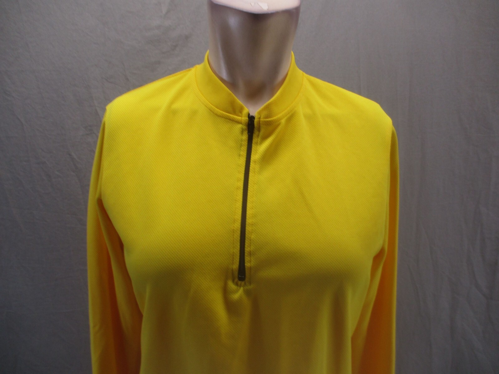 CANARI Size L Womens Yellow 1/2 Zip Back Pocket Athletic Cycling Pullover 995