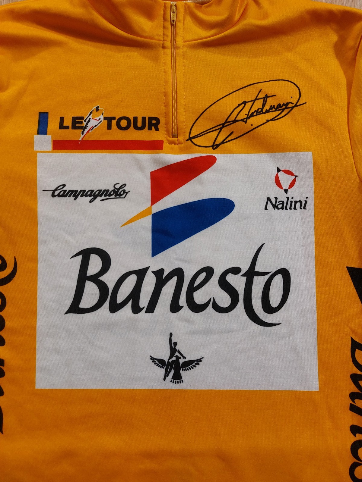 Rare Miguel Indurain Tour de France Yellow Cycling Jersey with Signature