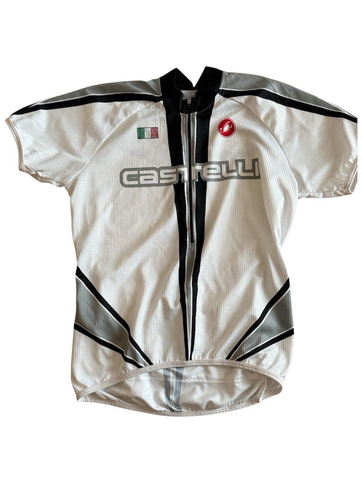 CASTELLI MEN’S CYCLING BIKING JERSEY BLACK WHITE LIGHTWEIGHT BREATHABLE LARGE
