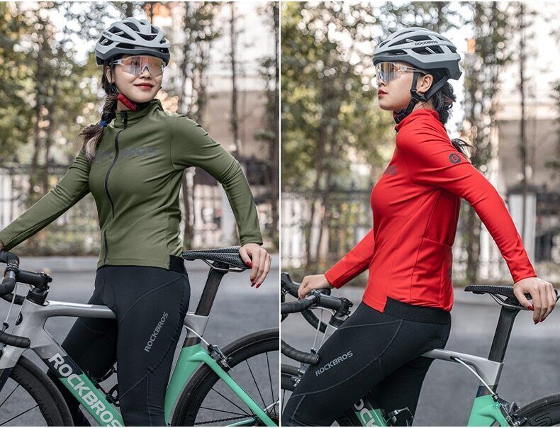 ROCKBROS Winter Fleece Cycling Jacket Suit Bike Jersey Bicycle Thermal Clothing