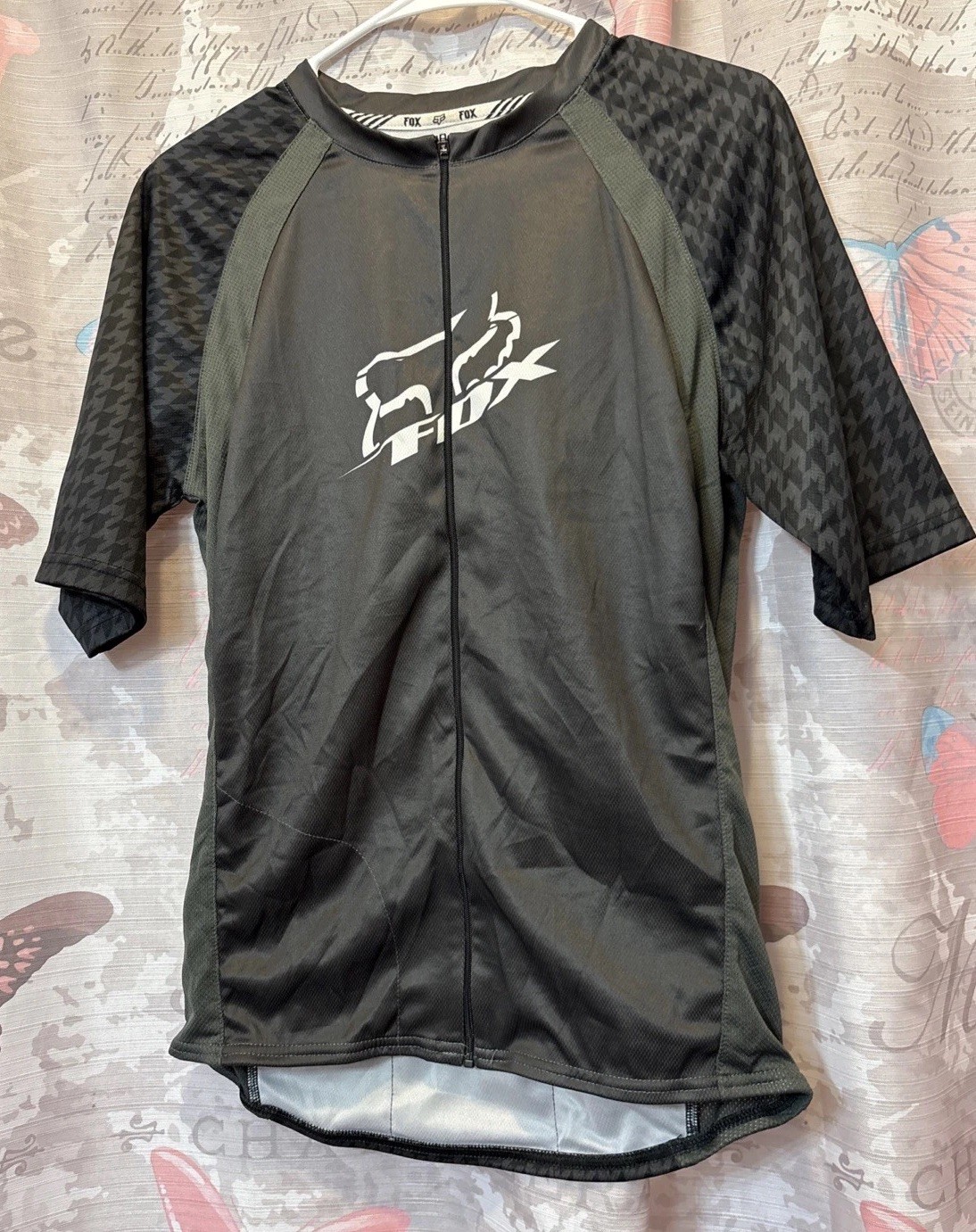 FOX Racing Men’s M Gray/White/Black Full Zip Bicycle Jersey