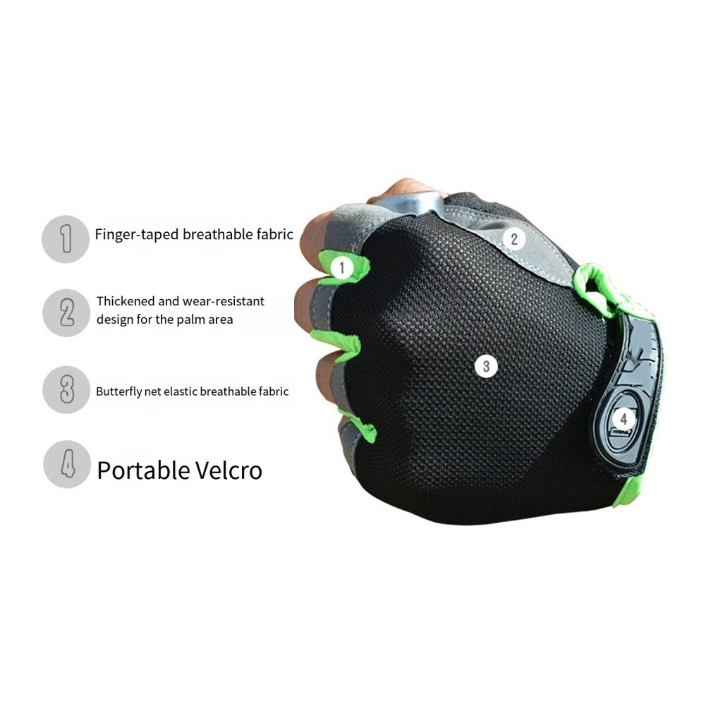 UV Protective Half Finger Gloves with Non Slip Grip for Outdoor Sports