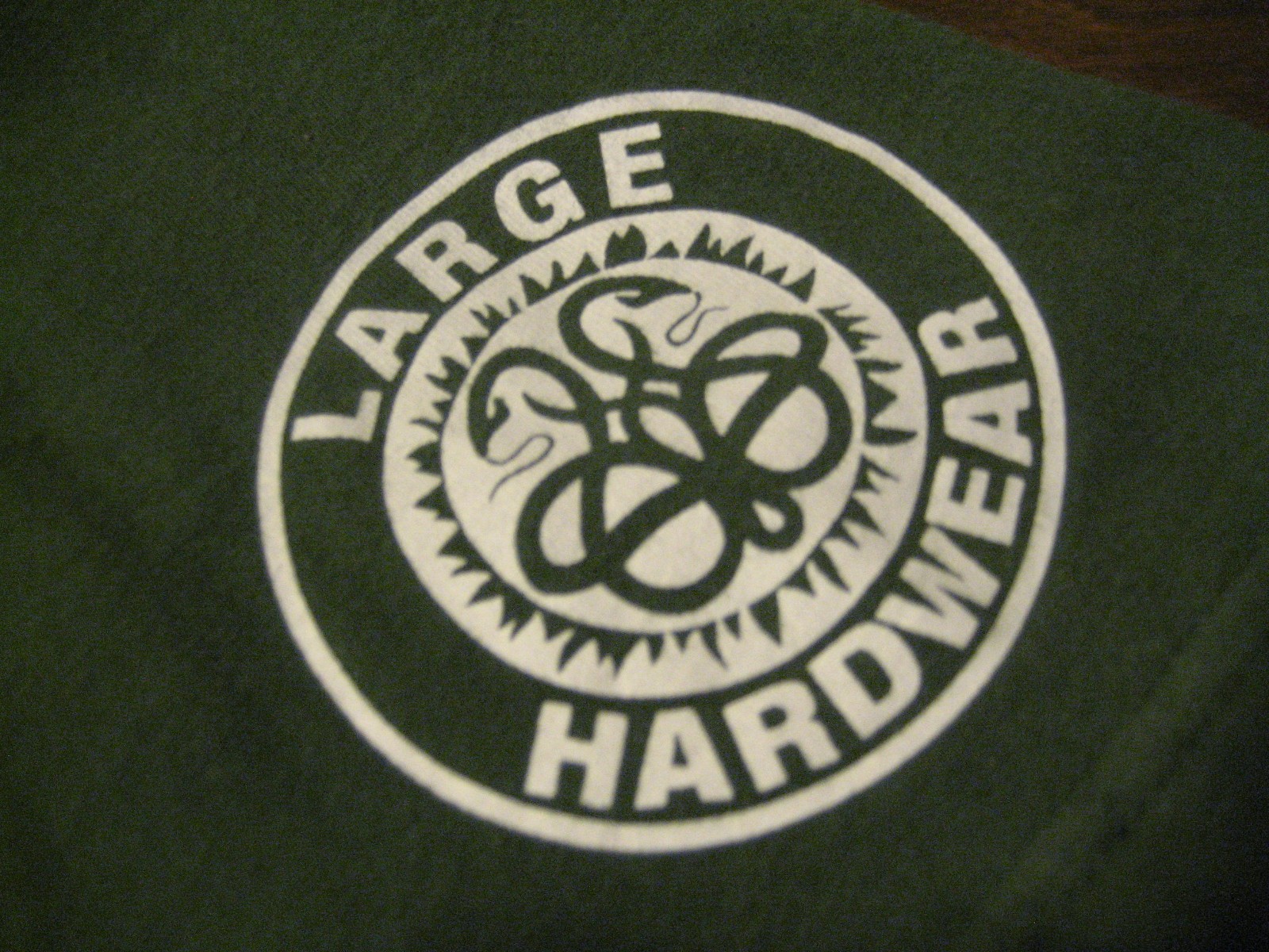 VINTAGE 90s LARGE HARDWARE CYCLING JERSEY SHIRT SIZE XL COTTON USA GREEN W/ZIPPE