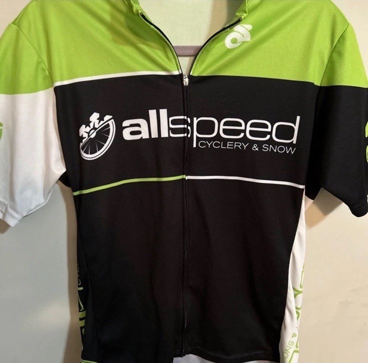 Allspeed Cycling Jersey Full Zip Back Pockets Elastic Waist Women’s Size XL