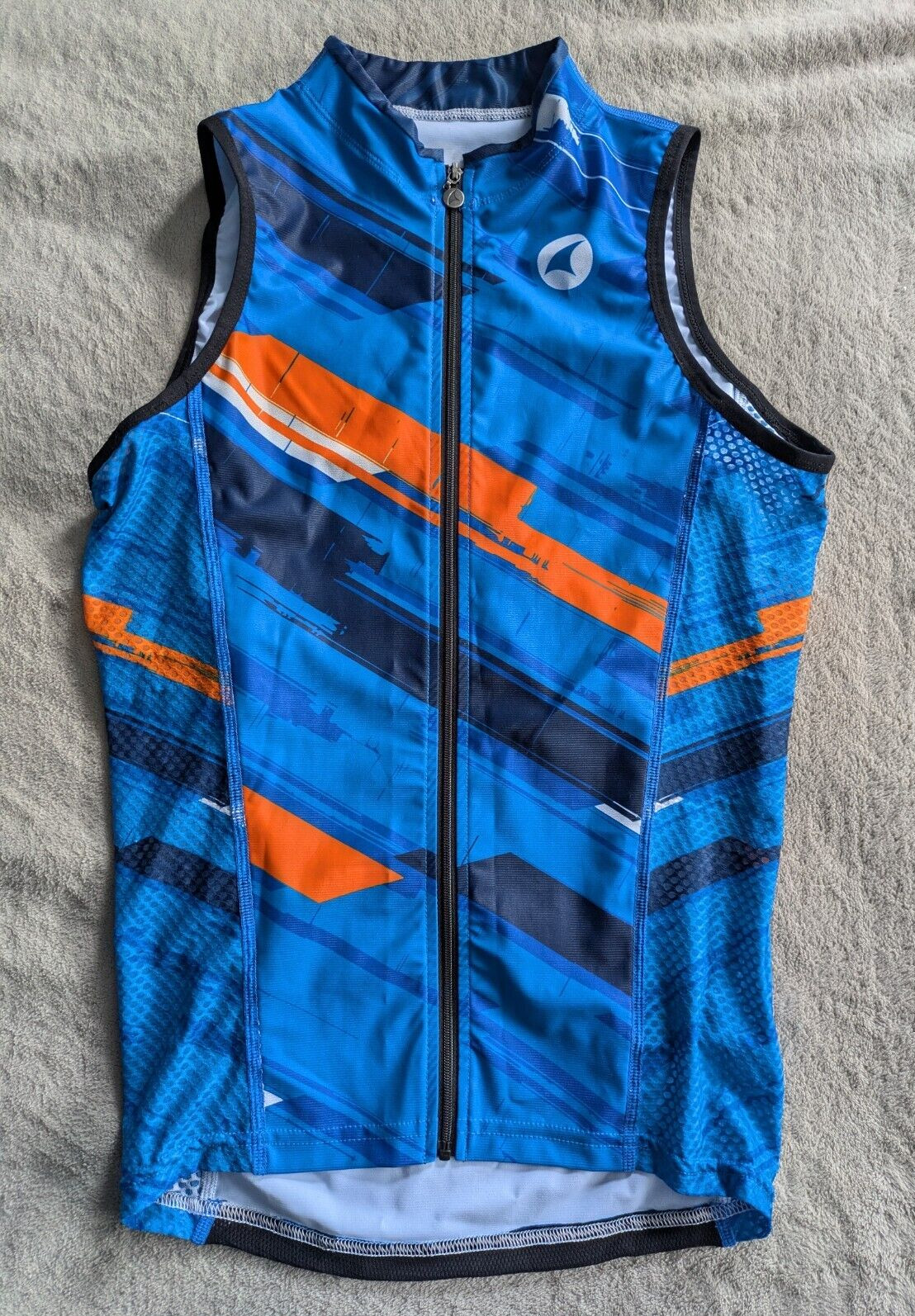 PACTIMO Triathlon Tri Sleeveless Cycling Jersey Mens Medium M Blue