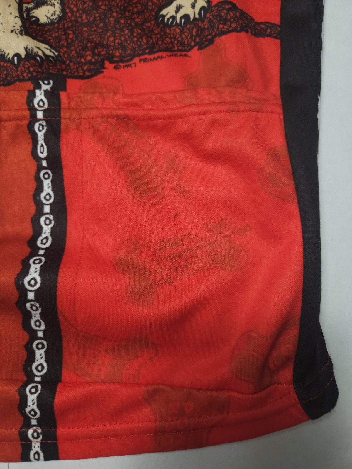 Vintage Primal Dog Red Cycling Jersey Size Medium Made in USA PLS RD DESCRIPTION