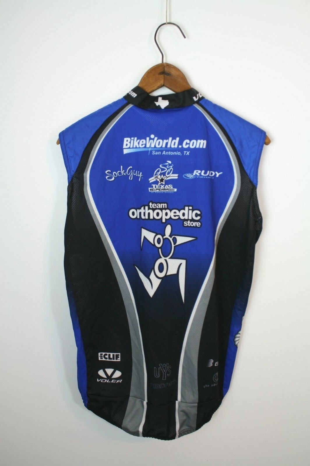 Voler Cycling Jersey Mens Small Blue Full Zip Team Orthopedic Race Raglan