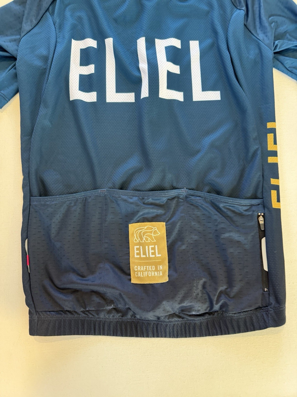 Eliel Rincon Men’s Cycling Jersey Blue Short Sleeve Full Zip Pockets Size Medium