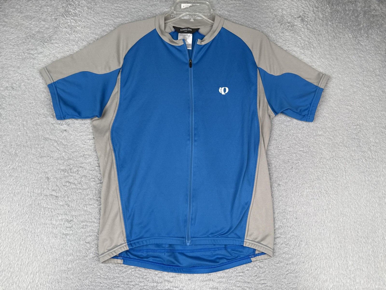 Pearl Izumi Cycling Jersey Mens Large Blue Full Zip Short Sleeve Pockets Bike