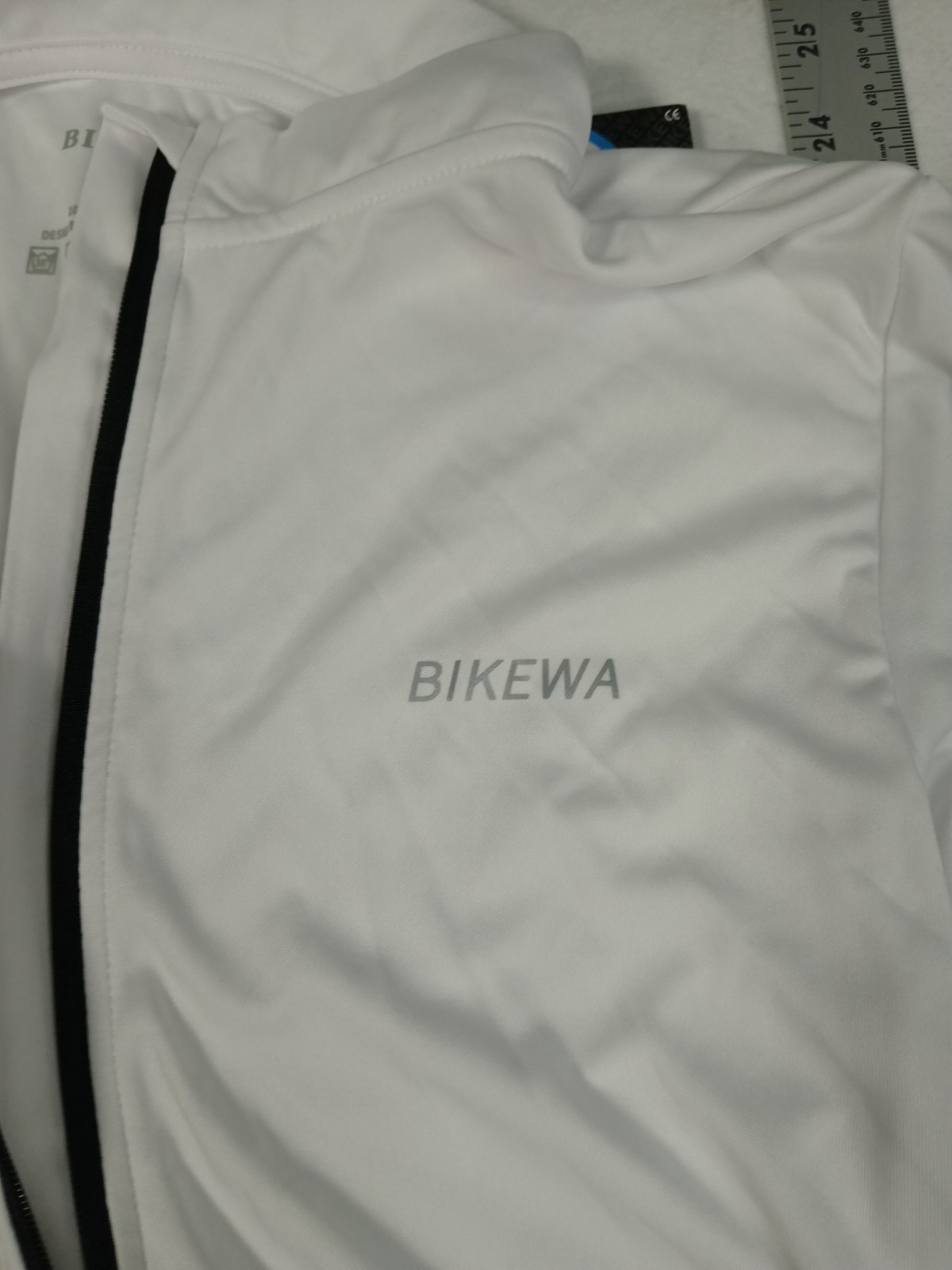 BIKEWA Men’s Cycling Jersey 1/4 Zip Long Sleeve Pockets White/Black S