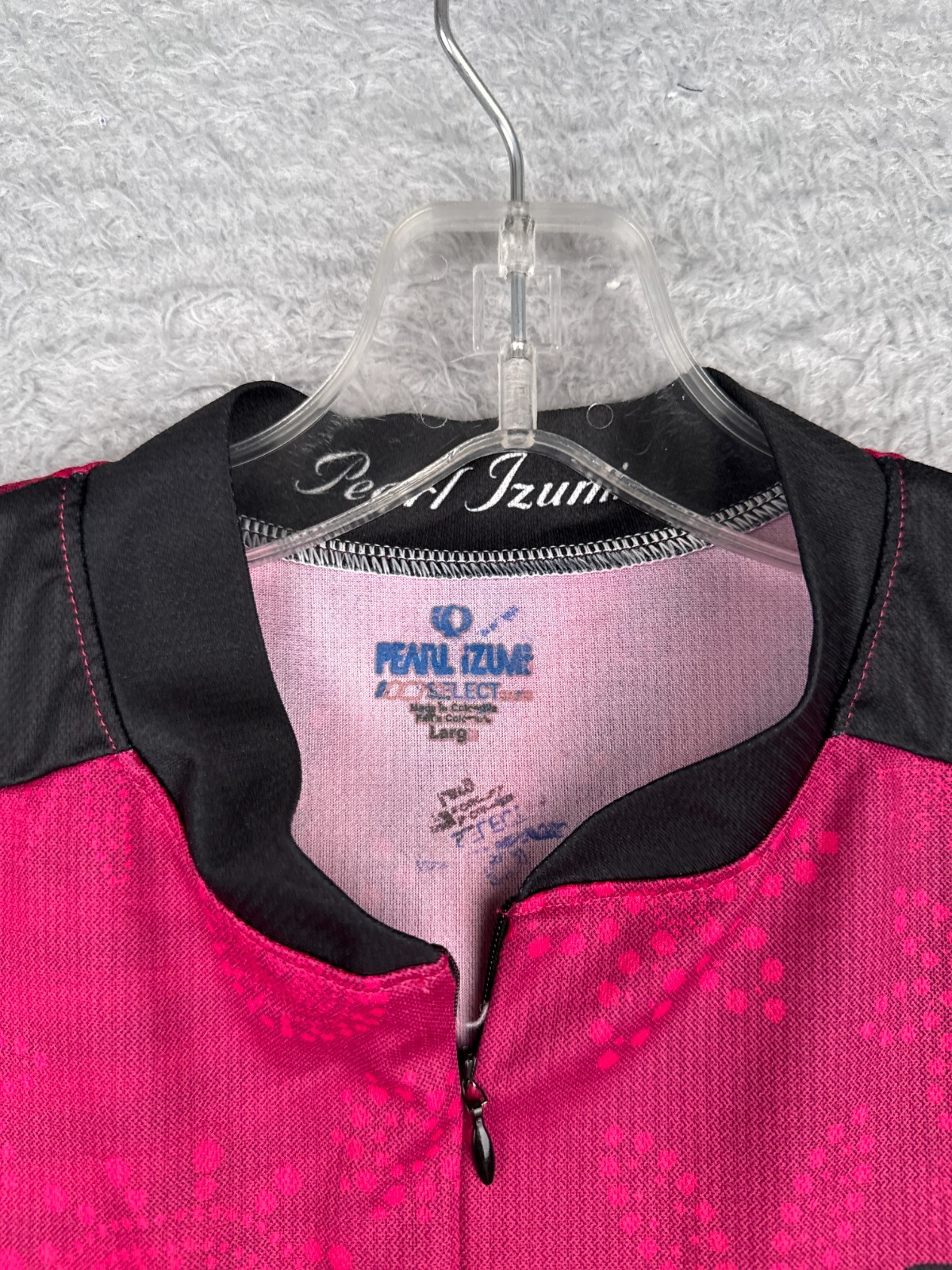 Pearl Izumi Cycling Jersey Large Megenta Black Floral Tank 1/2 Zip Polyester