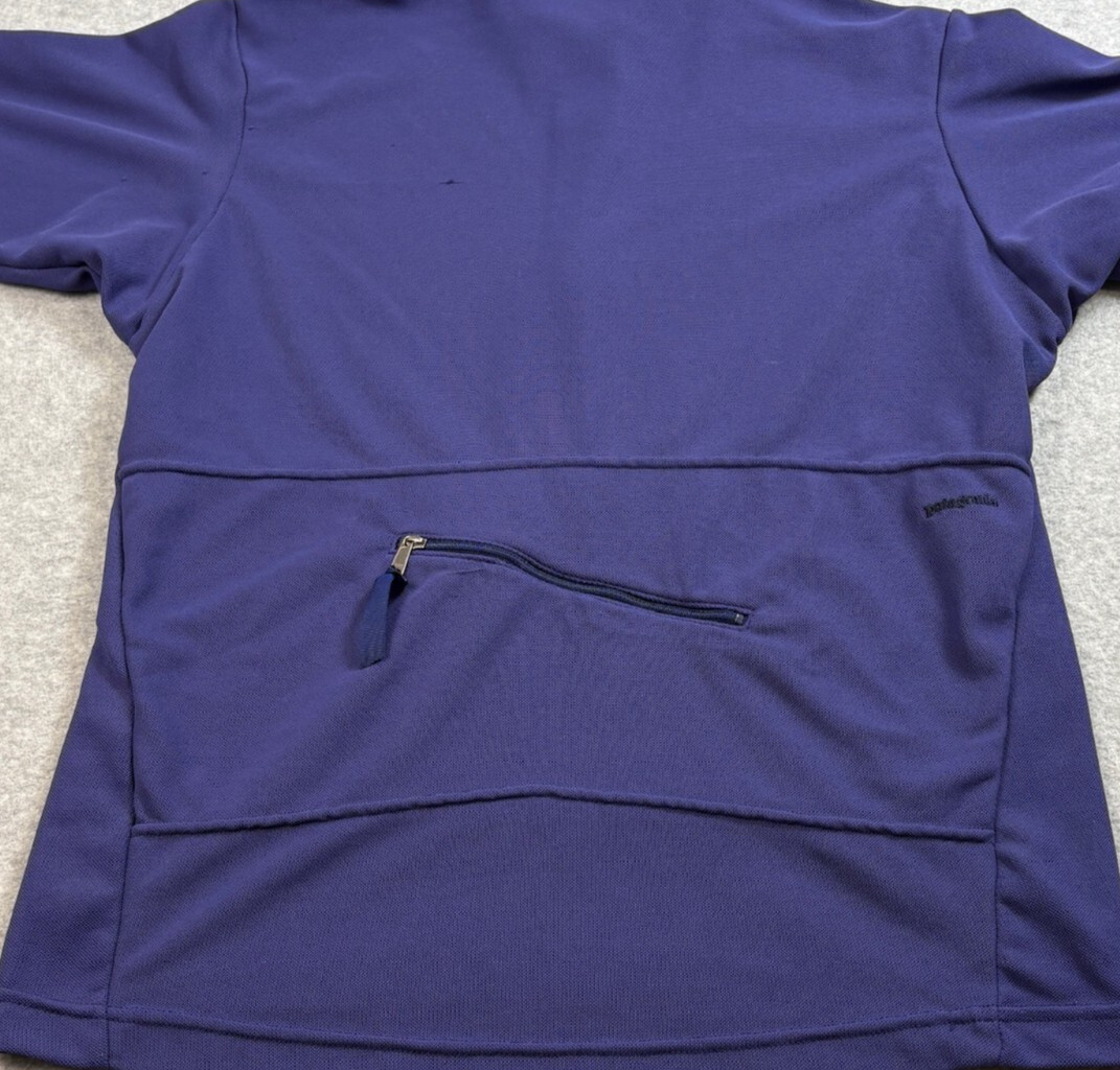 Vintage Patagonia Shirt Men Small Purple Capilene Cycling Jersey Made USA READ