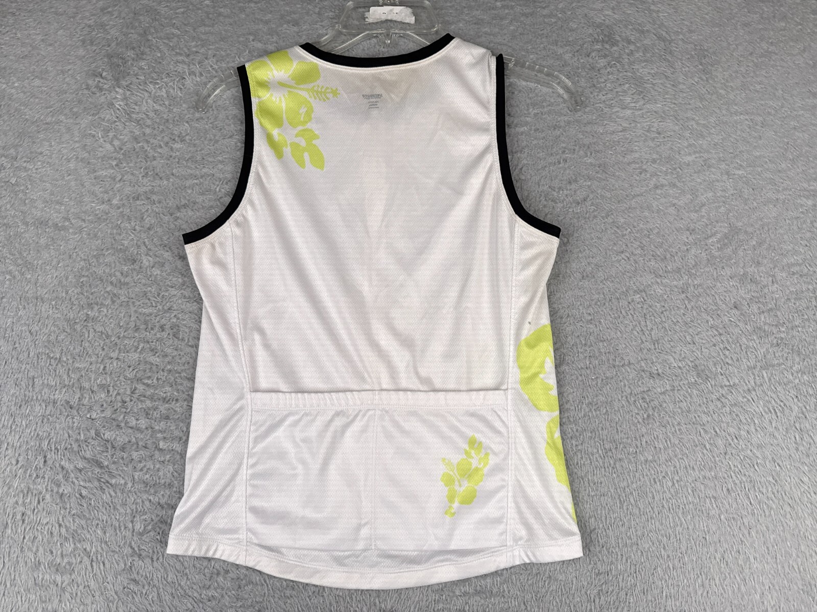 Specialized Cycling Jersey Womens Medium White Green Tank 1/2 Zip Polyester