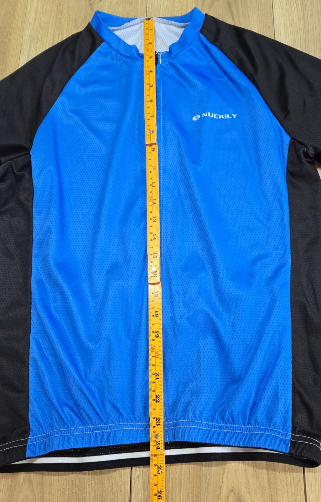 Nuckily Cycling Jersey Mens Sz Medium, Full Zipper, Blue/Black, Non-Skid Waist