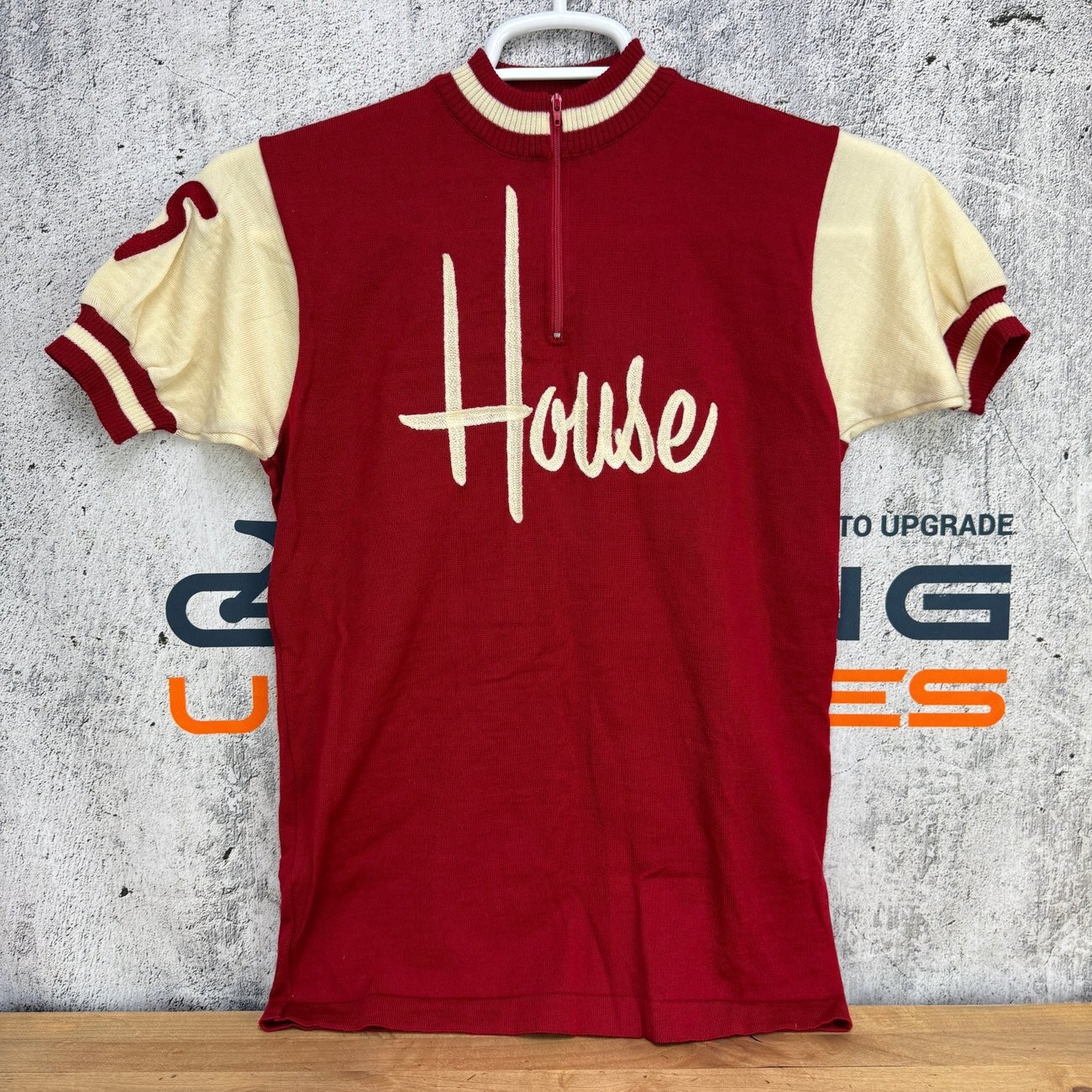 Woolistic House Industries Wool Small Red Vintage Short Sleeve Cycling Jersey