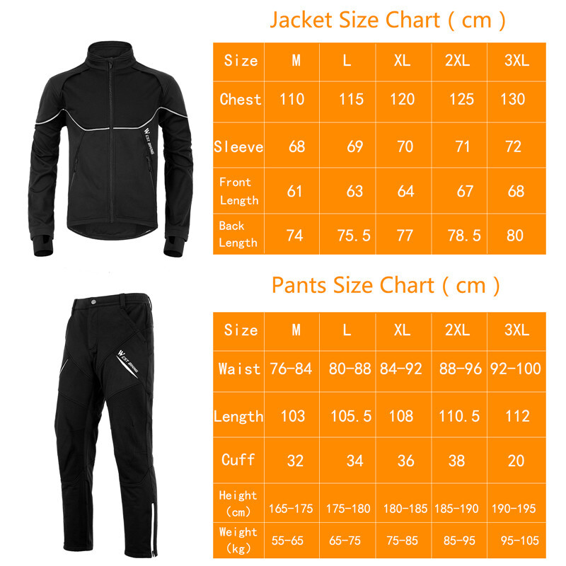 WEST BIKING Winter Cycling Suit Thermal Fleece Windproof Jacket Coat and Pants