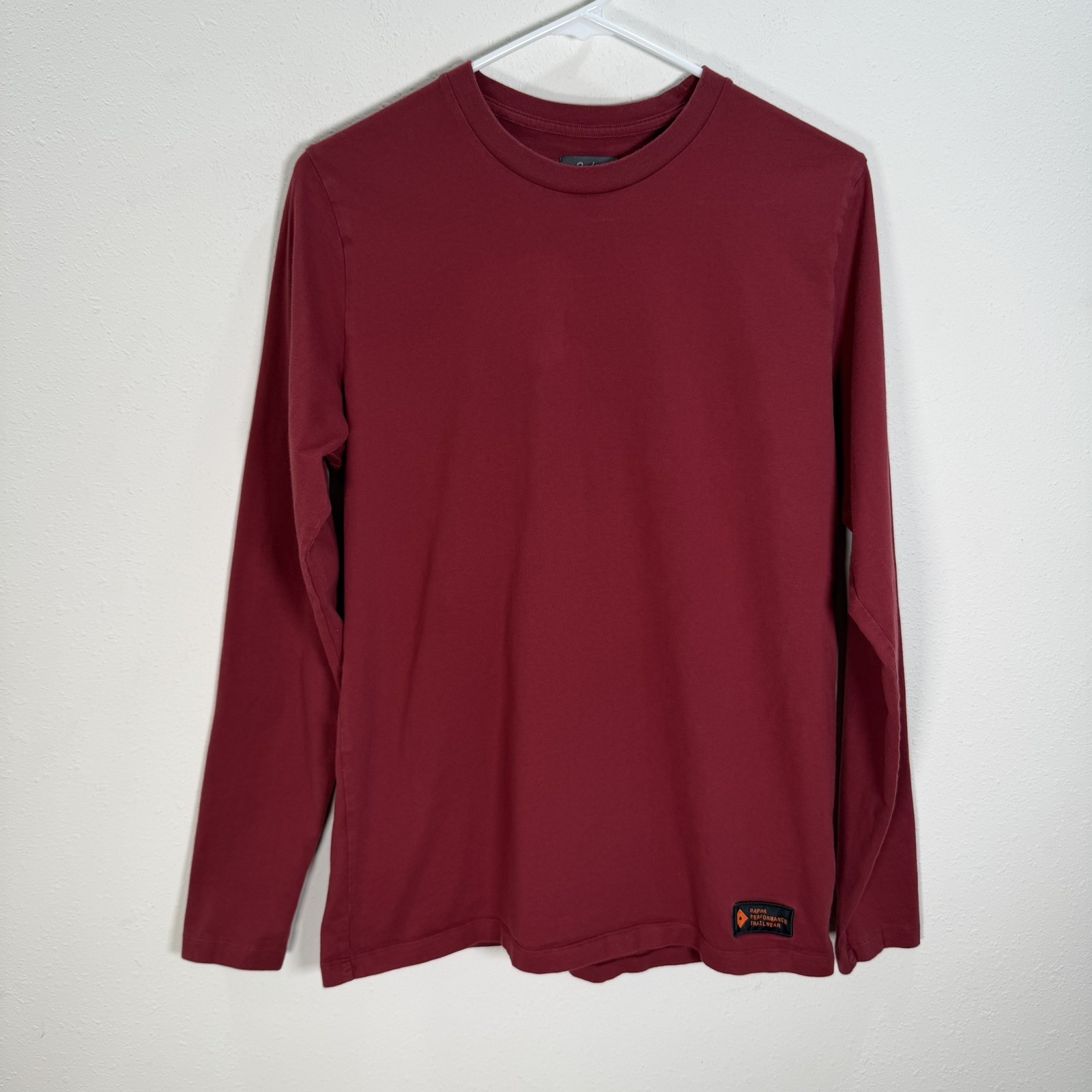 RAPHA T-shirt Men’s Trail Long Sleeve Cotton Tee Sz Small Red Tee Cycling Bike