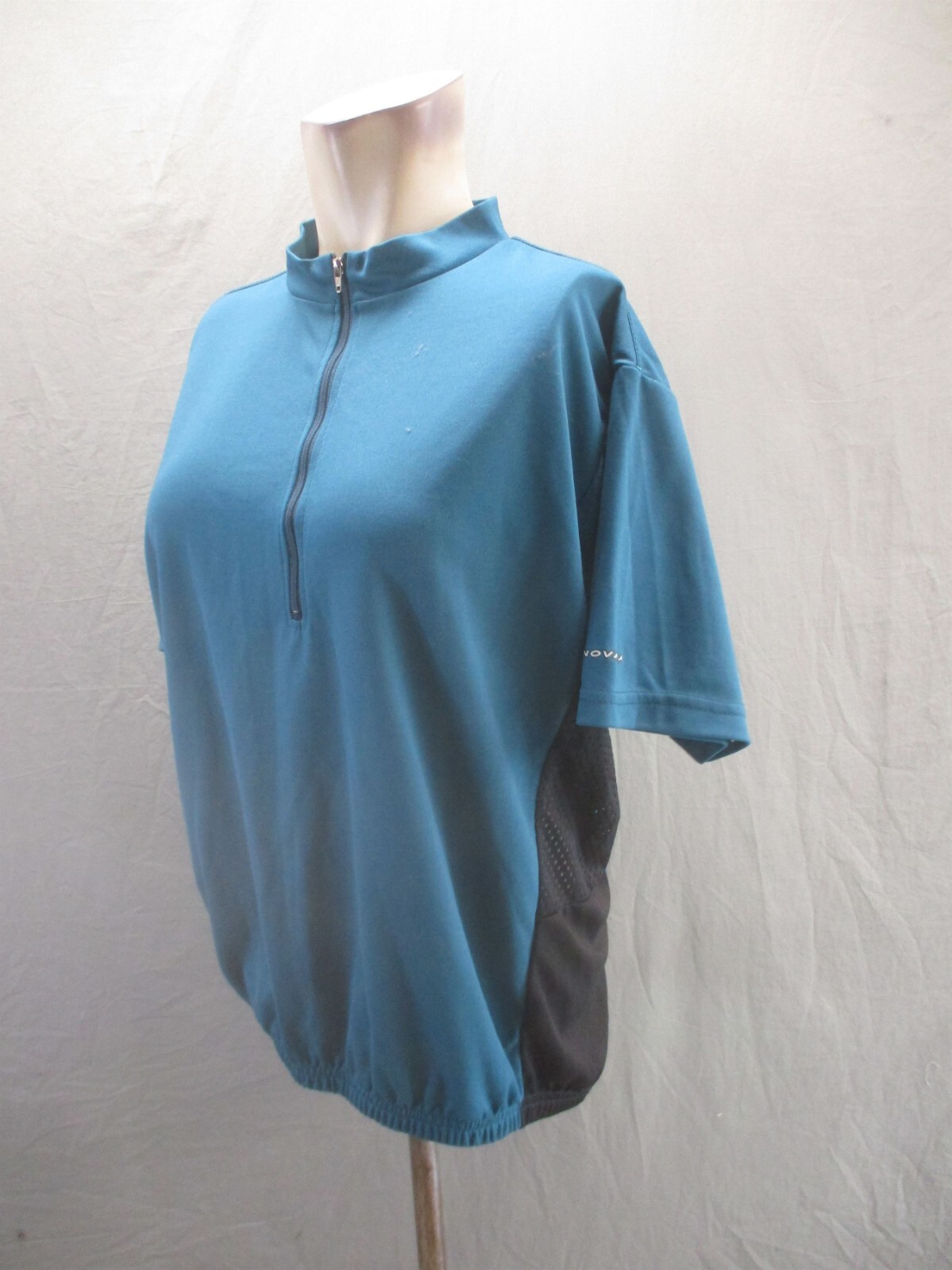 REI Novara Size L Mens Blue 1/2 Zip Short Sleeve Back Pocket Cycling Jersey 989