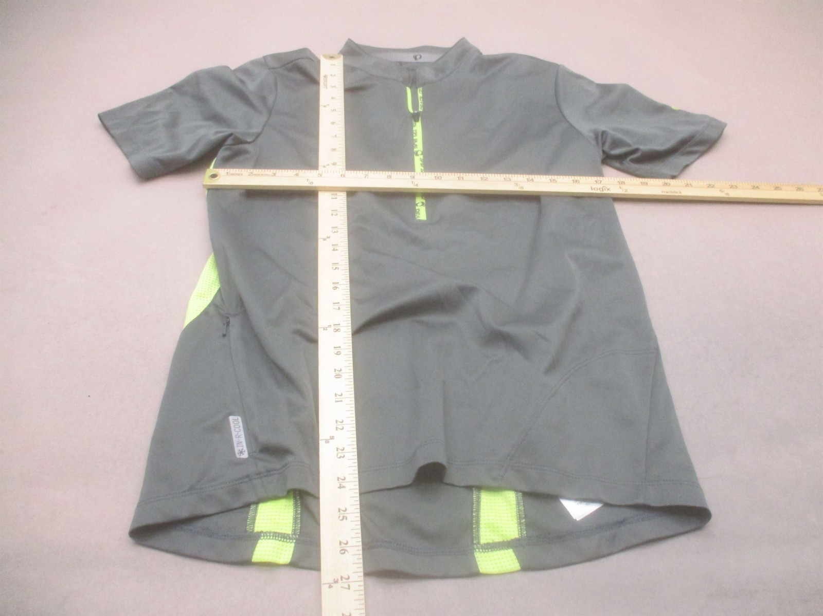 Pearl Izumi Size M Mens Gray Cycling 1/2 Zip Short Sleeve Stretch Sport Top 459