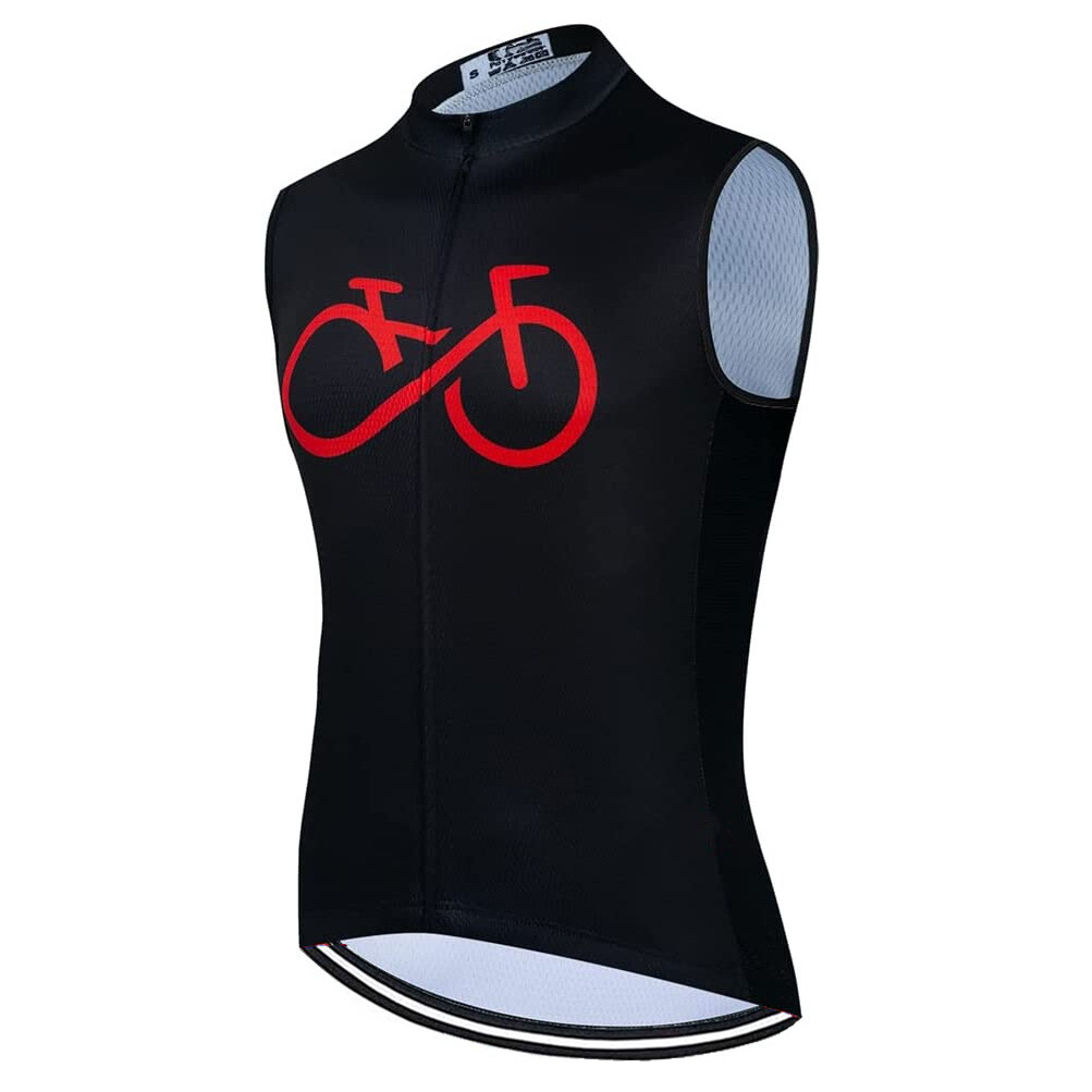Reflective Cycling Vest with Zip Pocket Men’s Cycling Gilet Sleeveless Jersey