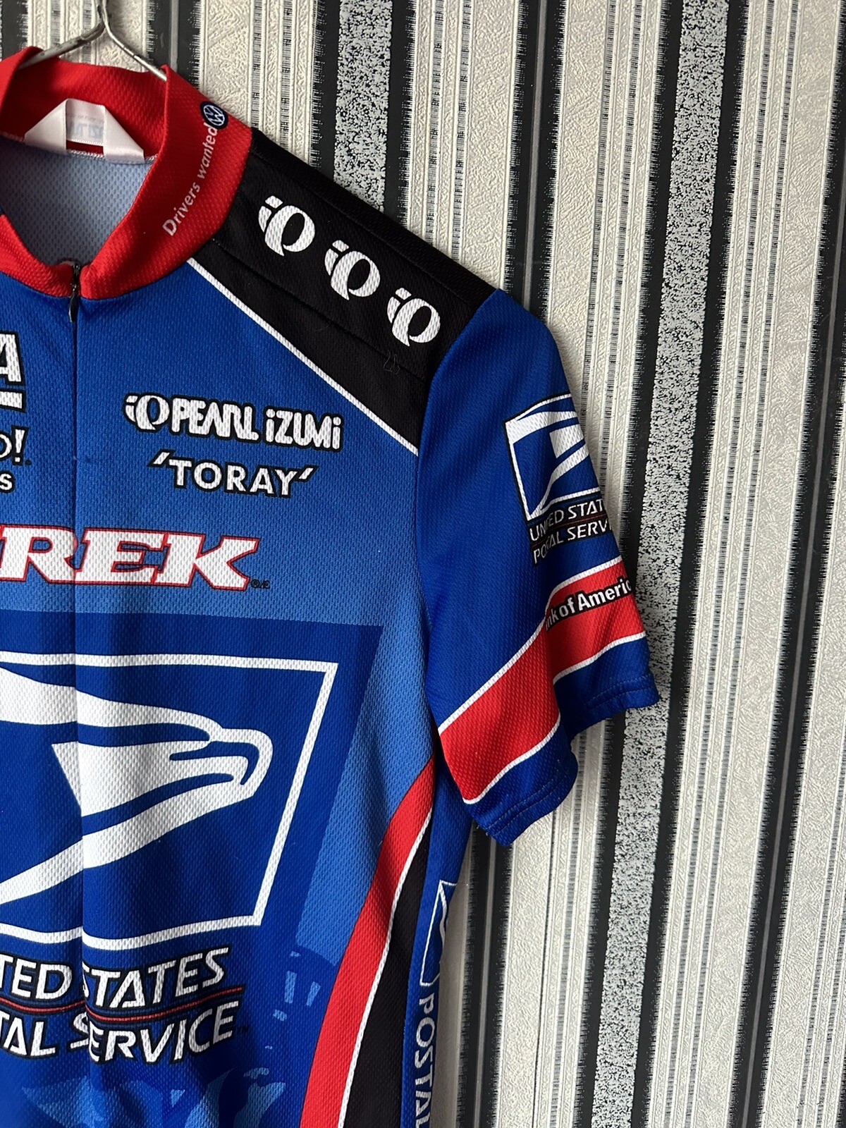Pearl Izumi Cycling Jersey Adult Medium USPS Trek Lance Armstrong Full Zip Mens