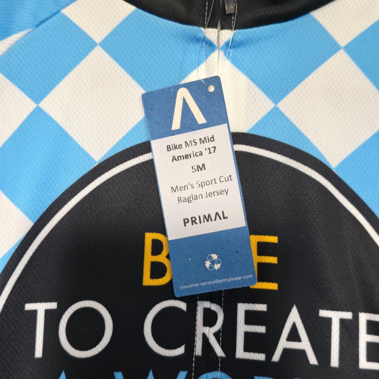 Primal Men Bike To Create a World Free Of MS Short Sleeve Cycling Jersey Size S