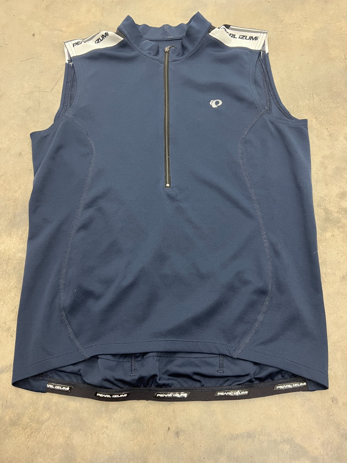 Pearl Izumi Select Cycling Top Mens M Blue Sleeveless 1/2 Zip Mock Neck Athletic