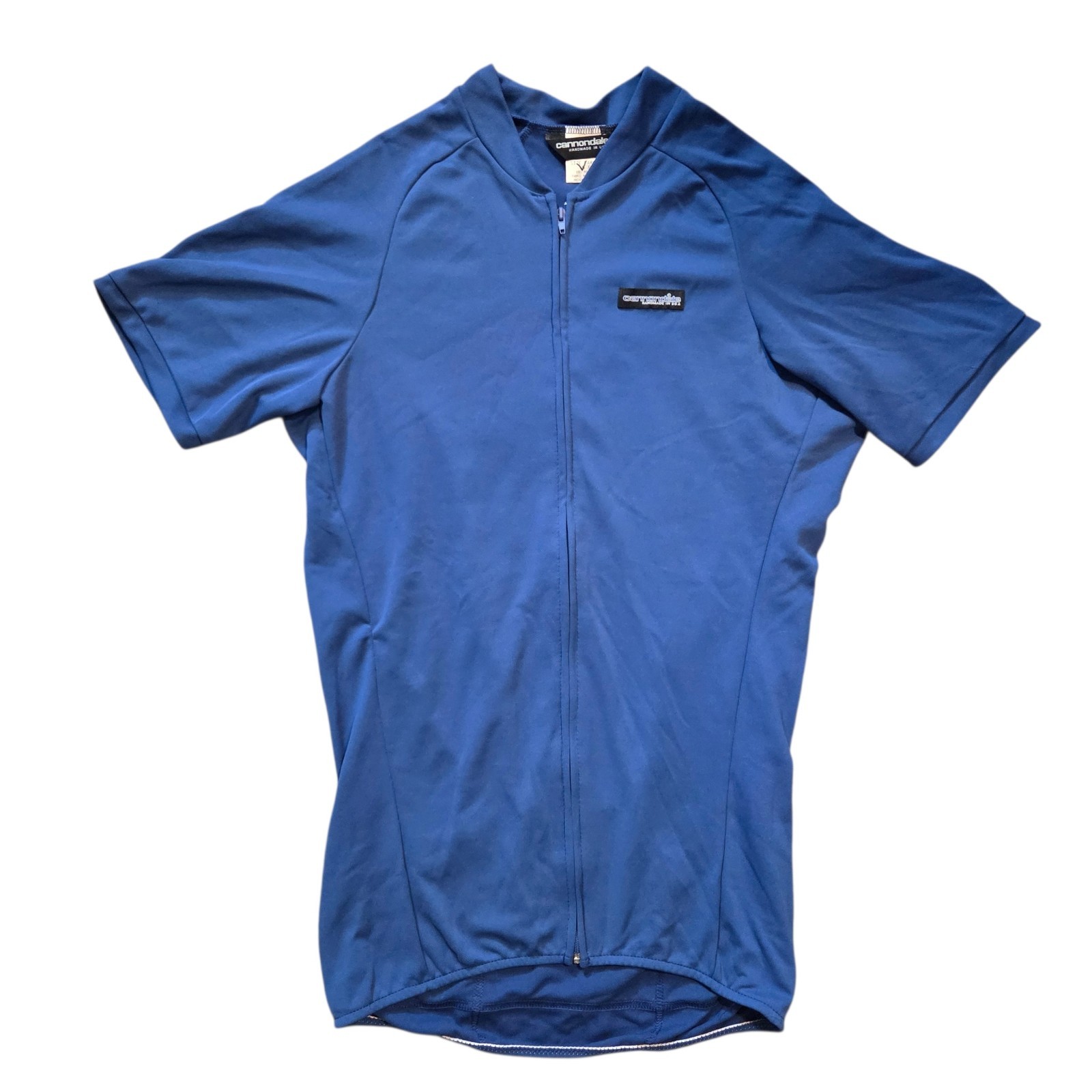 Vintage 90s Cannondale Cycling Jersey Blue 1/4 Zip Shirt Size Large Made in USA