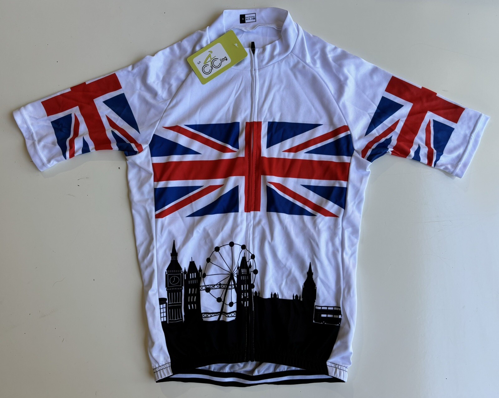 Adult S United Kingdom Great Britain London Cycling Jersey Big Ben Flag England