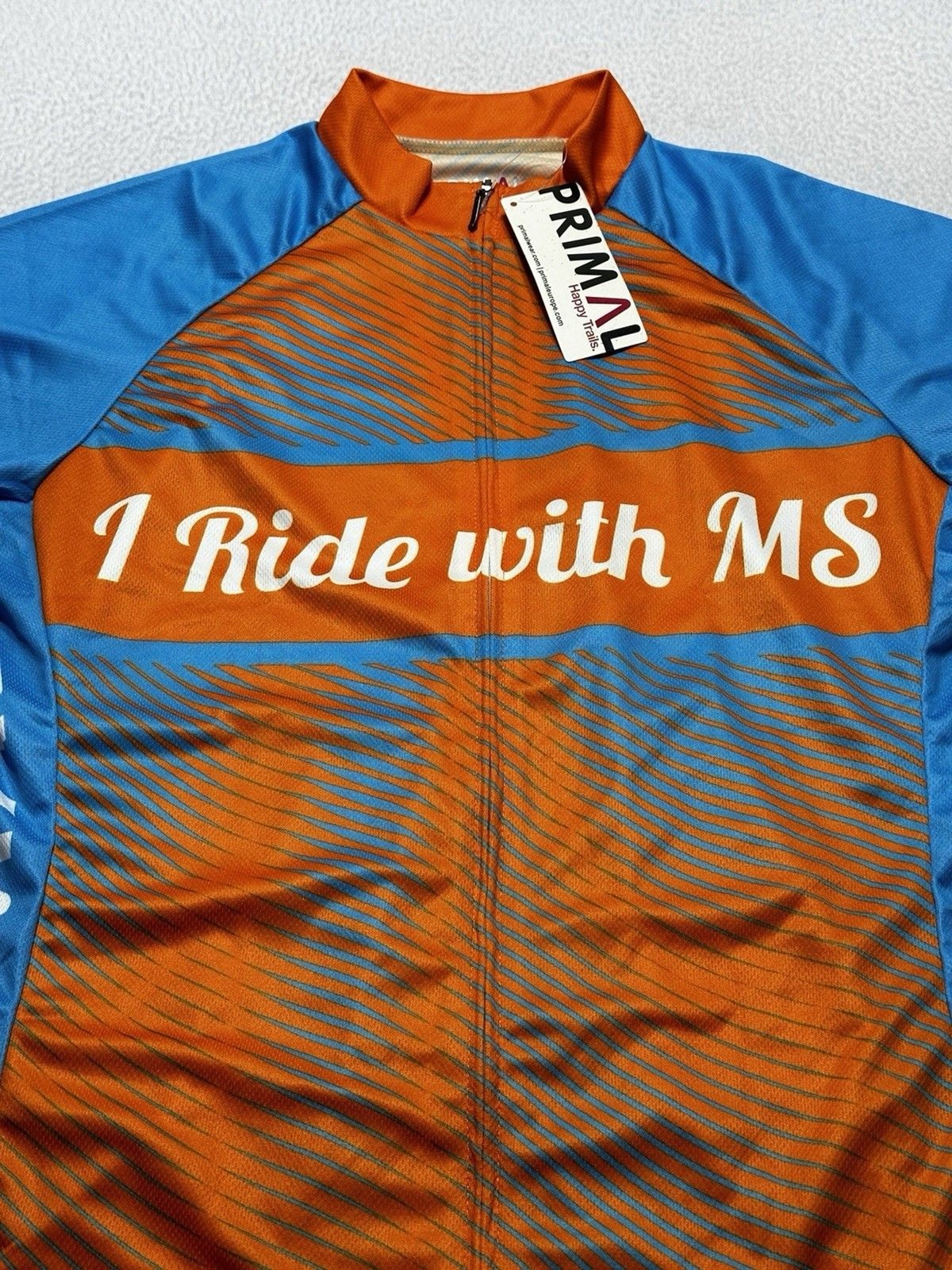 Primal Bicycle Cycling Raglan Jersey I Ride With MS 2019 Support Sport Cut NWT