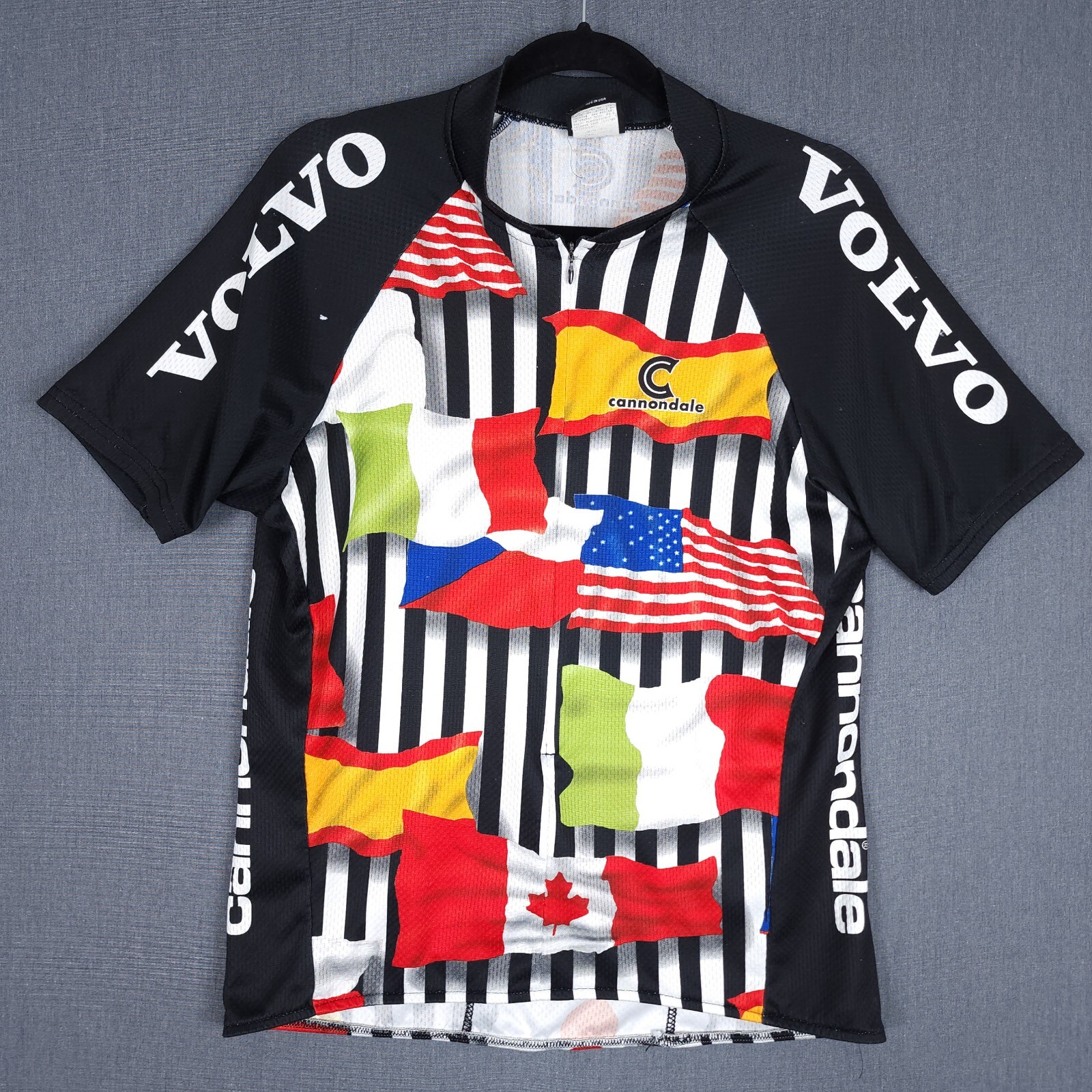 Vintage Cannondale Volvo Cycling Jersey Size Large International Flag 90s USA