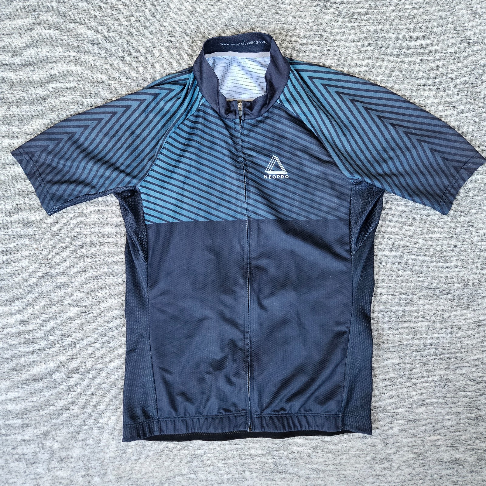 NEOPRO Cycling CARBON JERSEY, Small, Blue Unisex Stretch Performance Full Zip