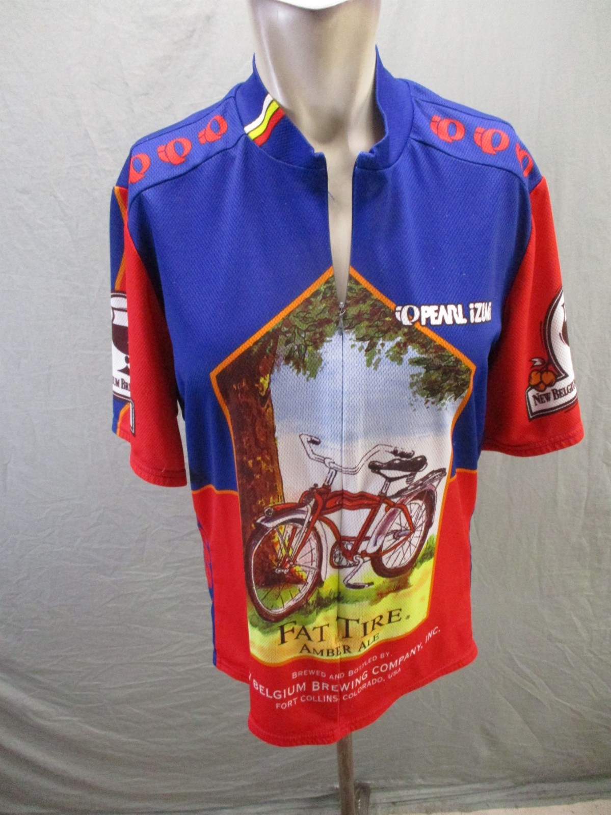 Pearl Izumi Size XL Mens Multicolor Cycling Compression Short Sleeve Zip Top 027