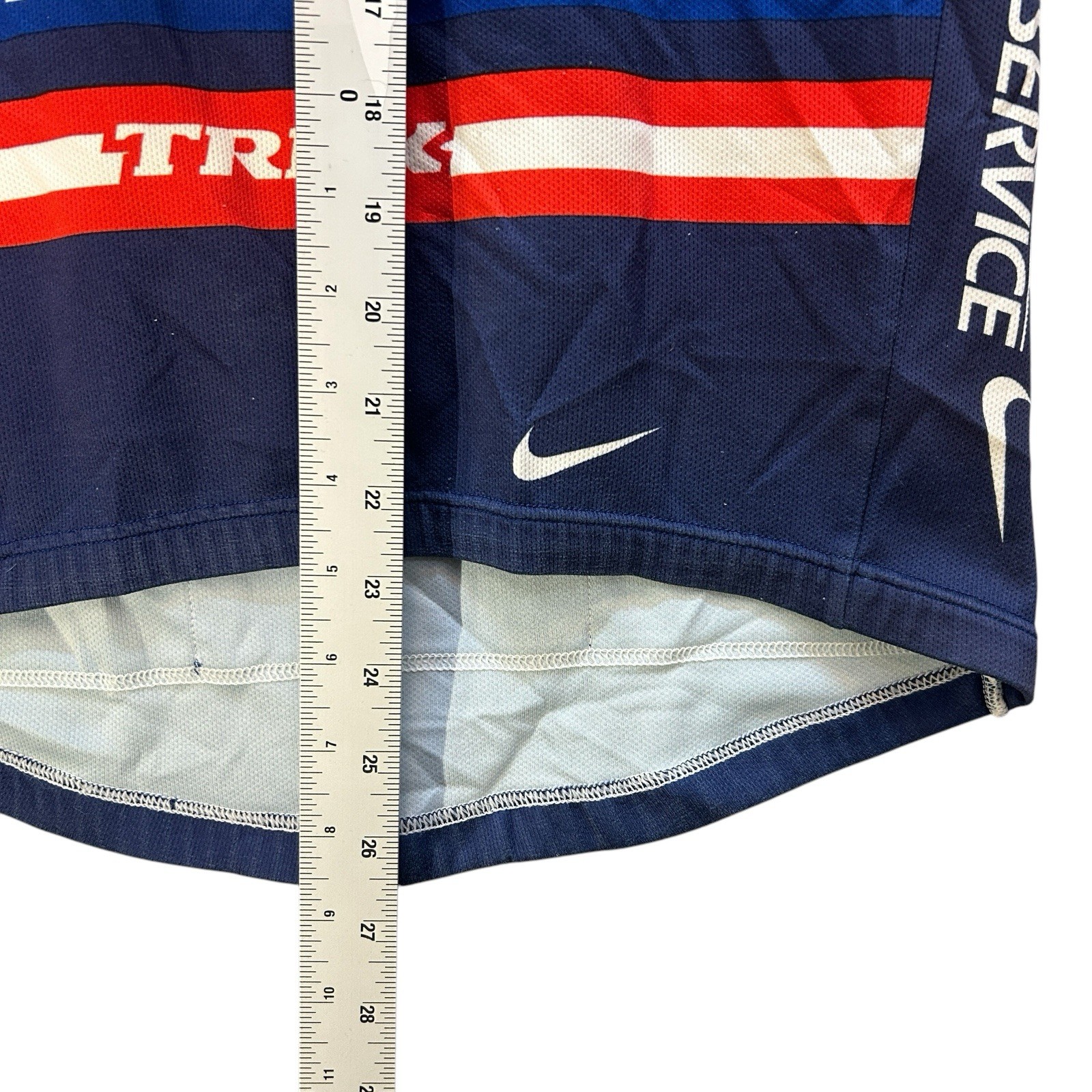 Nike Dri Fit Mens Trek Subaru USPS Postal Service Y2K Cycling Jersey Blue Medium