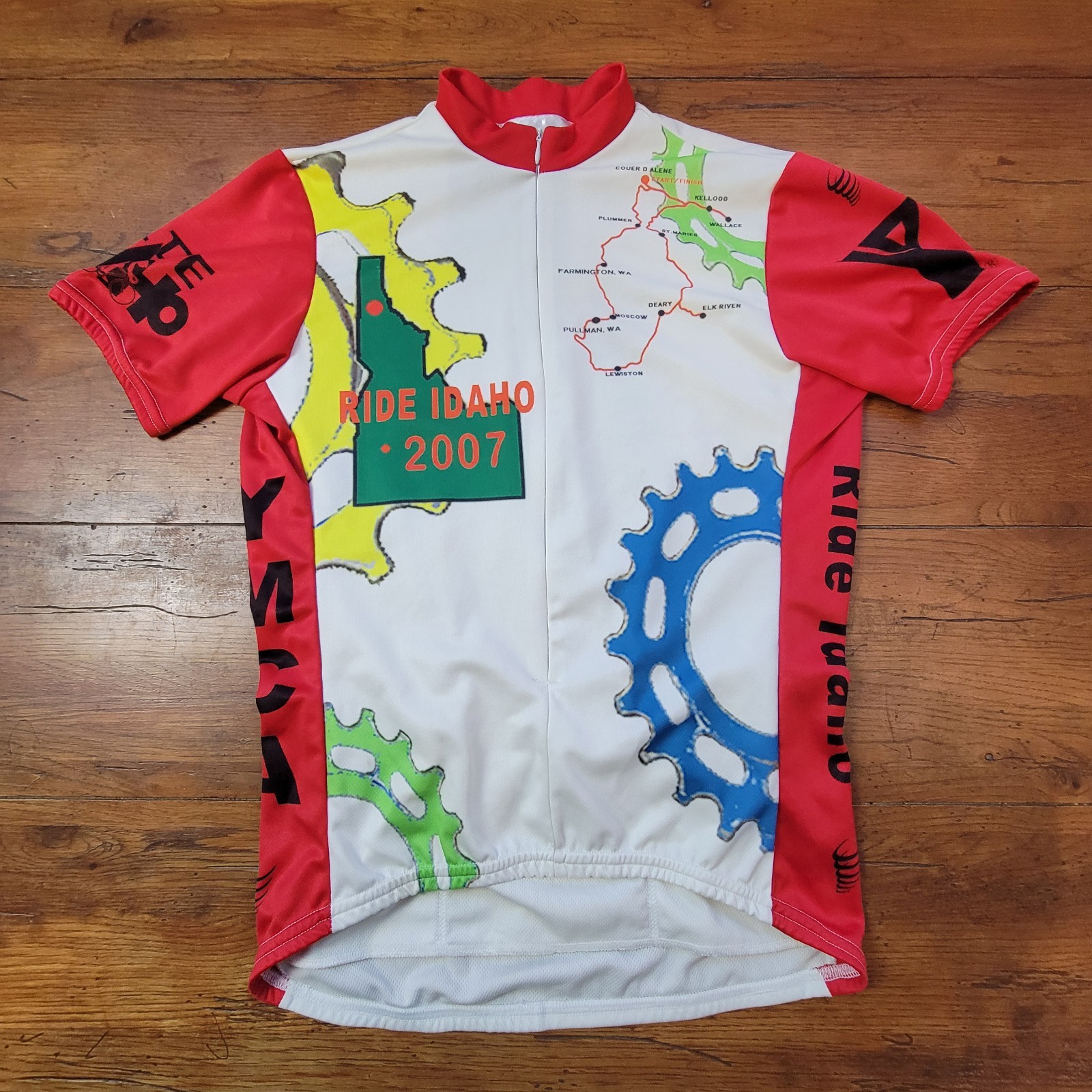 Cyclone Sportswear Mens Small Cycling Jersey 20″ P2P (8/10) S Ride Idaho 2007