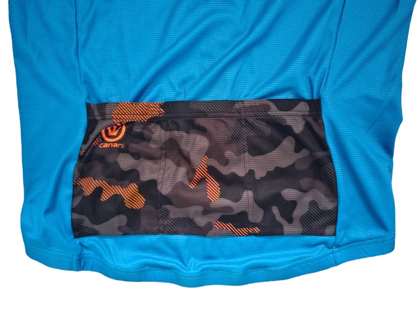 Canari Cyclewear Mens Size L Blue Black Short Sleeve Full Zip Mock Neck Shirt
